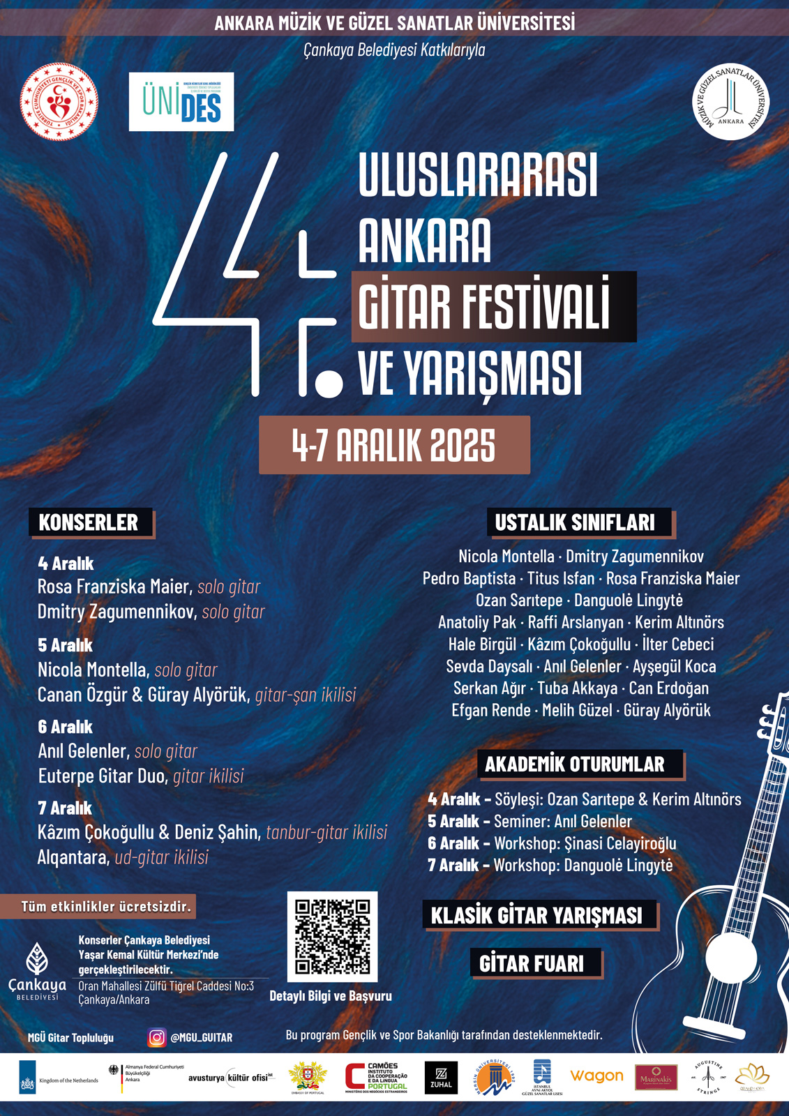 4. Uluslararası Ankara Gitar Festivali & Yarışması Türkçe Afiş