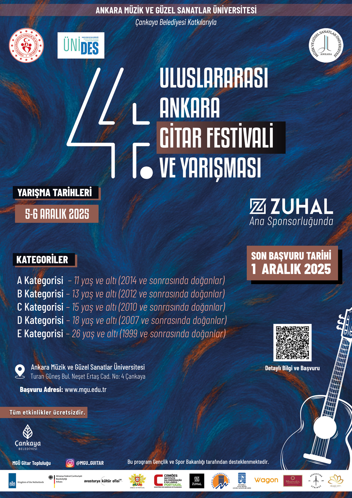 4. Uluslararası Ankara Gitar Festivali & Yarışması Türkçe Yarışma Afişi