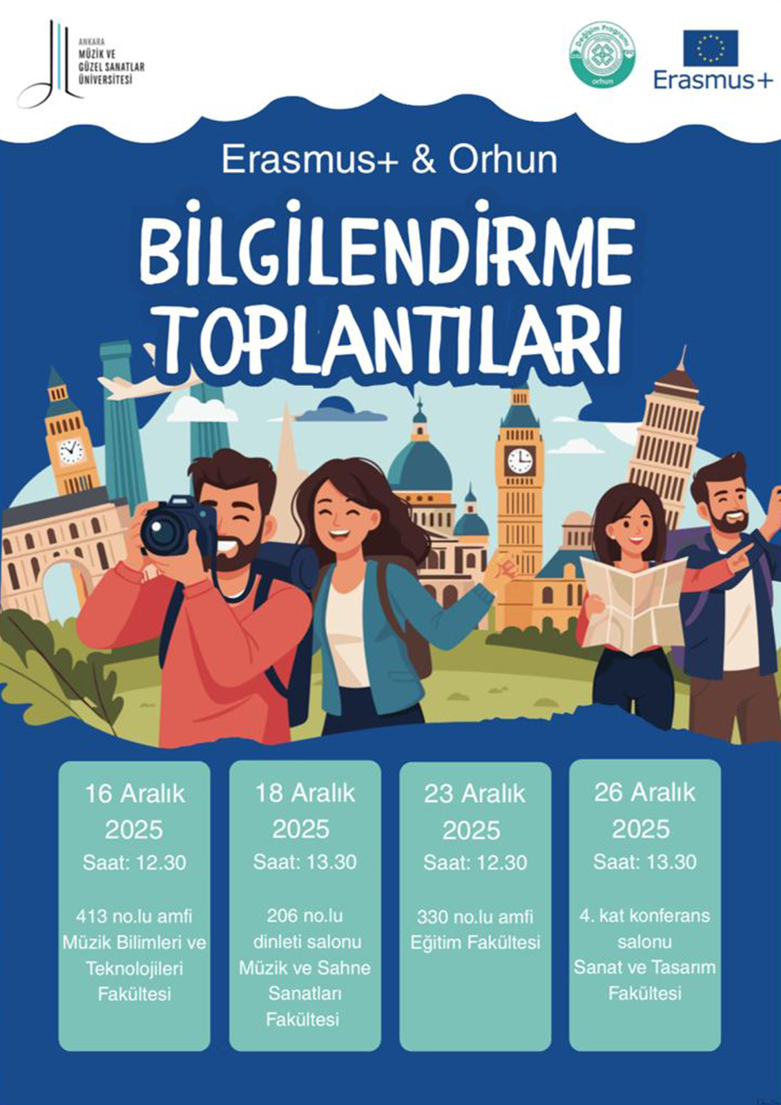 Erasmus ve Orhun Değişim Programları Bilgilendirme Toplantıları Afiş