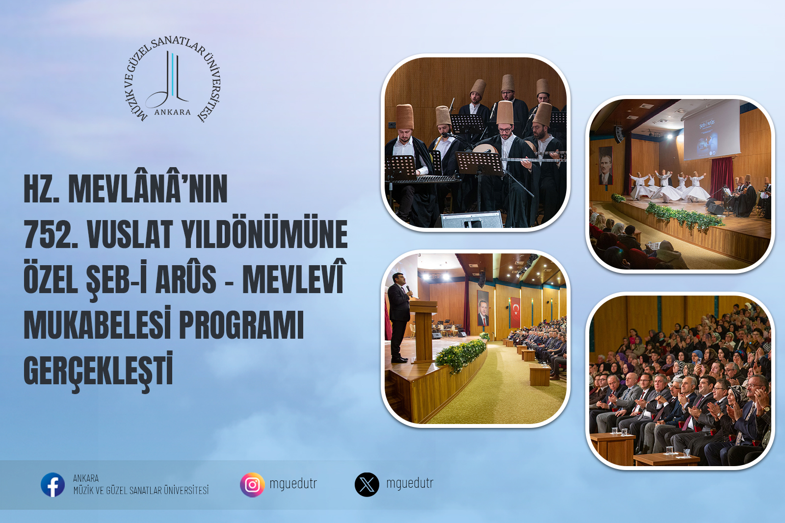 Hz. Mevlânâ’nın 752. Vuslat Yıldönümüne Özel Şeb-i Arûs – Mevlevî Mukabelesi Programı