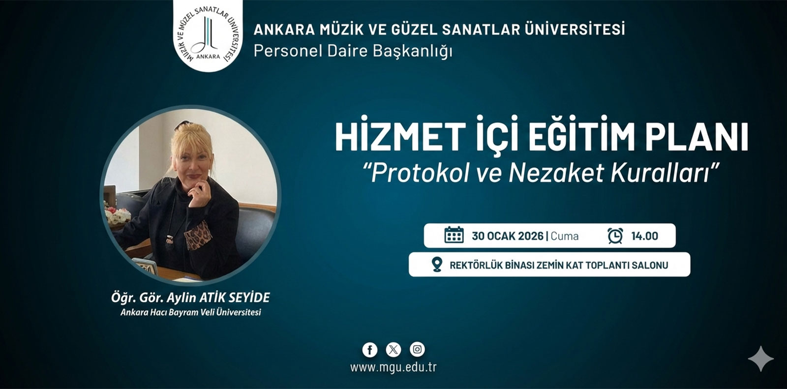 Hizmet İçi Eğitim Programı Kapsamında “Protokol ve Nezaket Kuralları Eğitimi “ Düzenlenecektir Slide