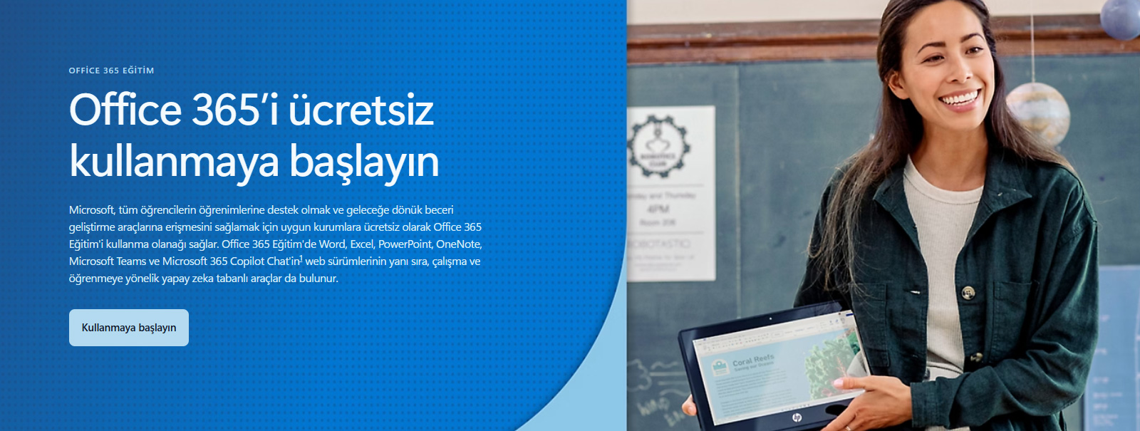 Office 365 Hizmetleri Öğrenci Kullanımı Hakkında Duyuru Banner