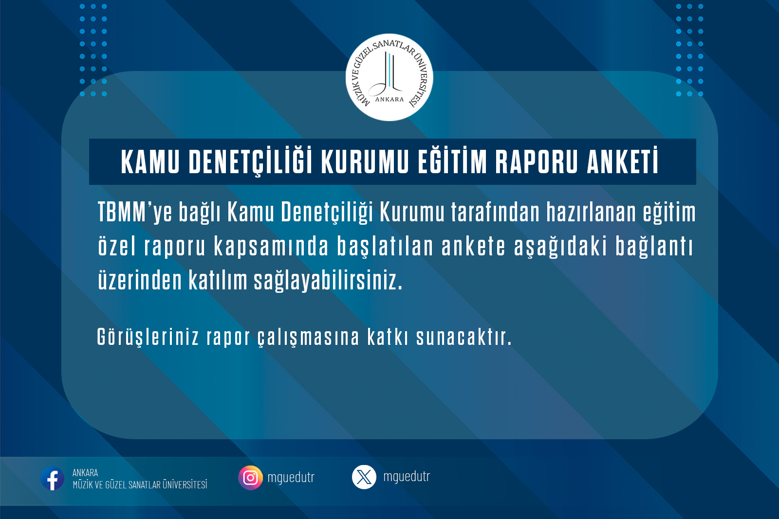 Kamu Denetçiliği Kurumu Eğitim Raporu İçin Anket Çalışması