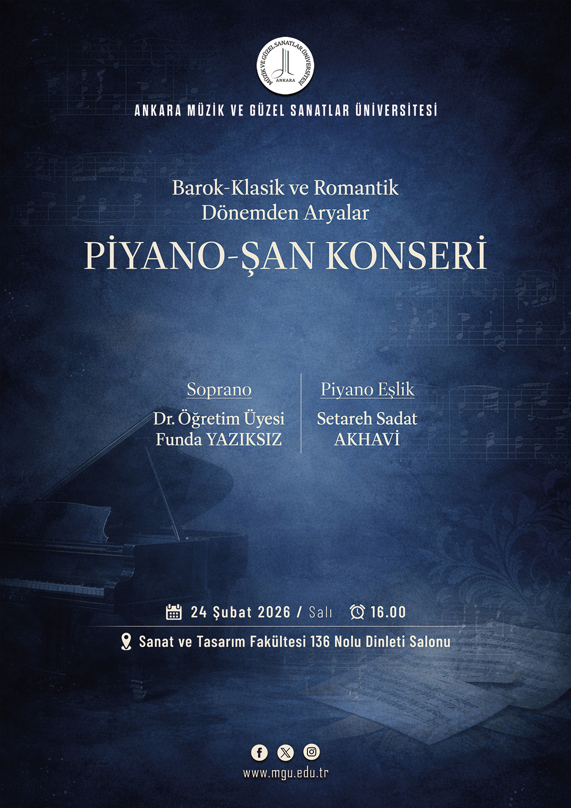 Piyano-Şan Konseri Barok-Klasik ve Romantik Dönemden Aryalar Slide