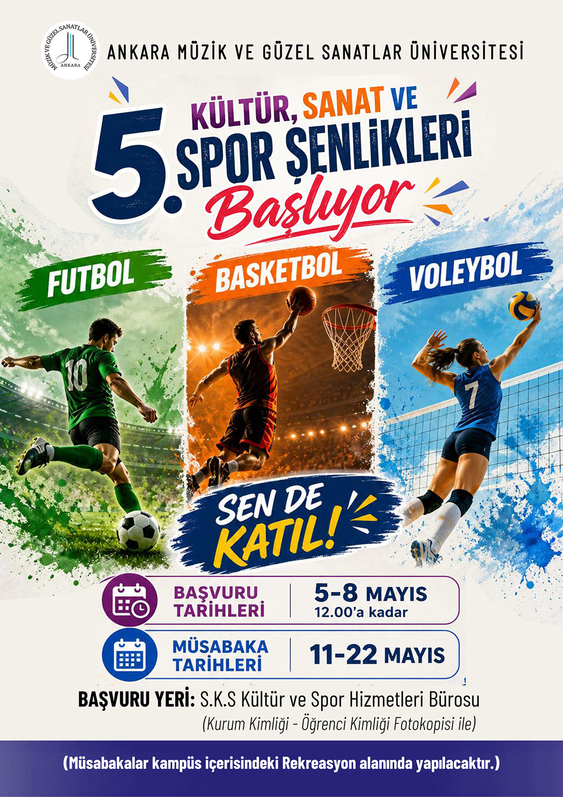 5. Kültür, Sanat ve Spor Şenlikleri Başlıyor Afiş