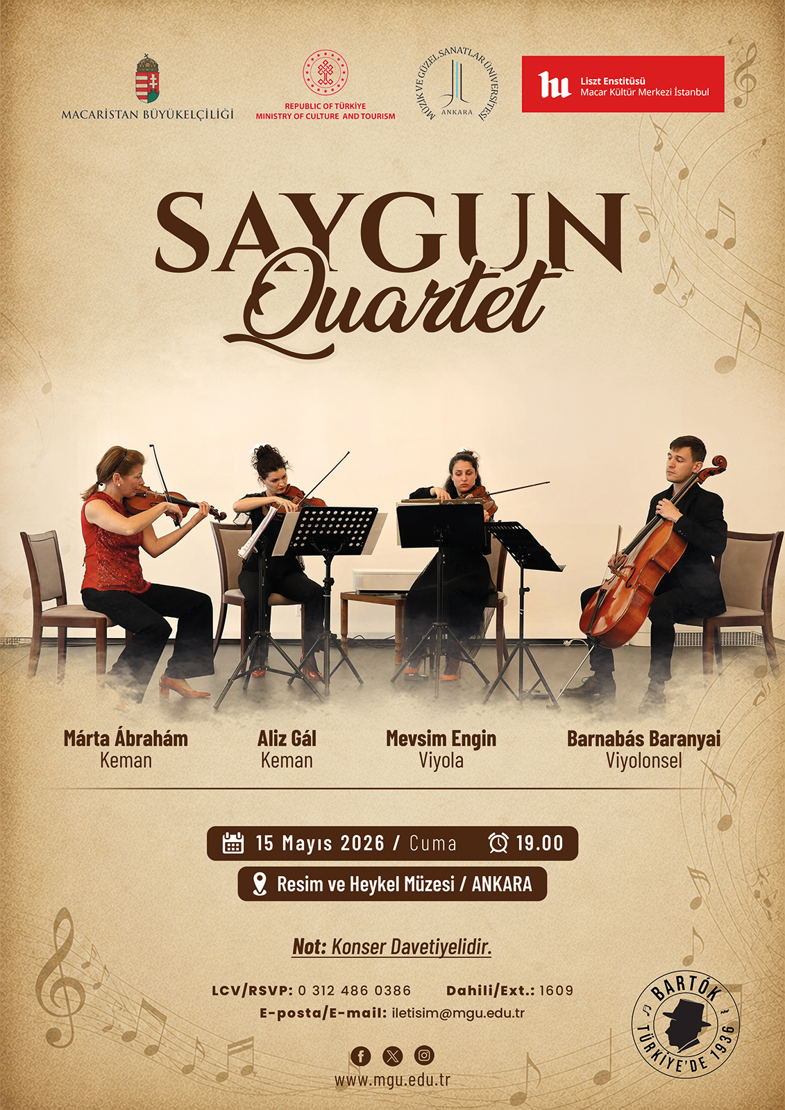 Saygun Quartet Konseri Afiş