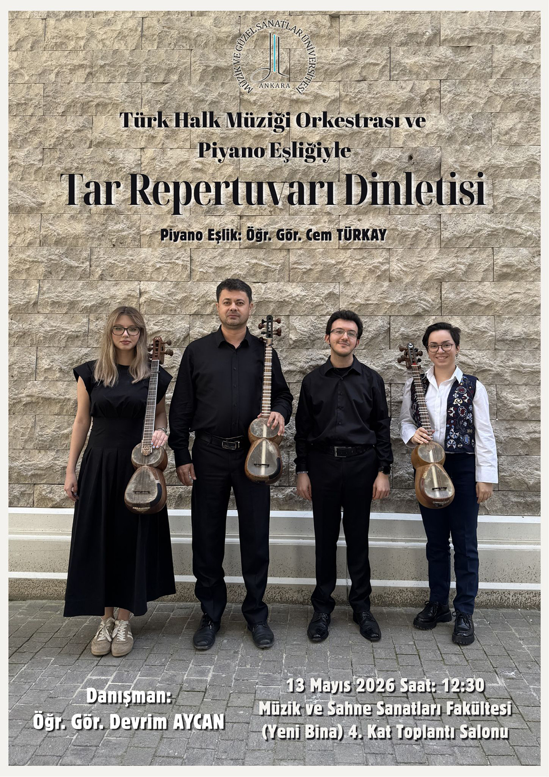 Türk Halk Müziği Orkestrası ve Piyano Eşliğiyle Tar Repertuvarı Dinletisi