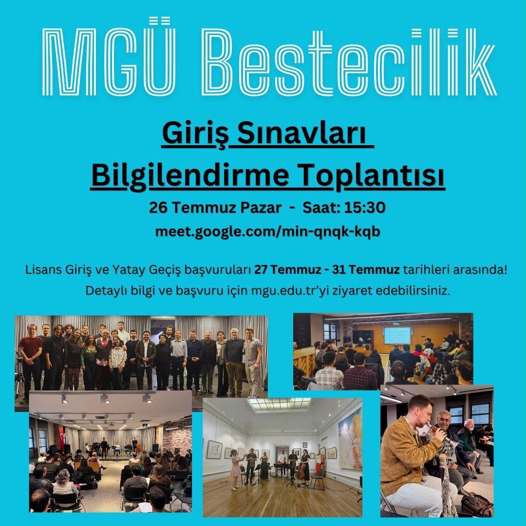 MGÜ Bestecilik Giriş Sınavları Çevrimiçi Bilgilendirme Toplantısı Afiş